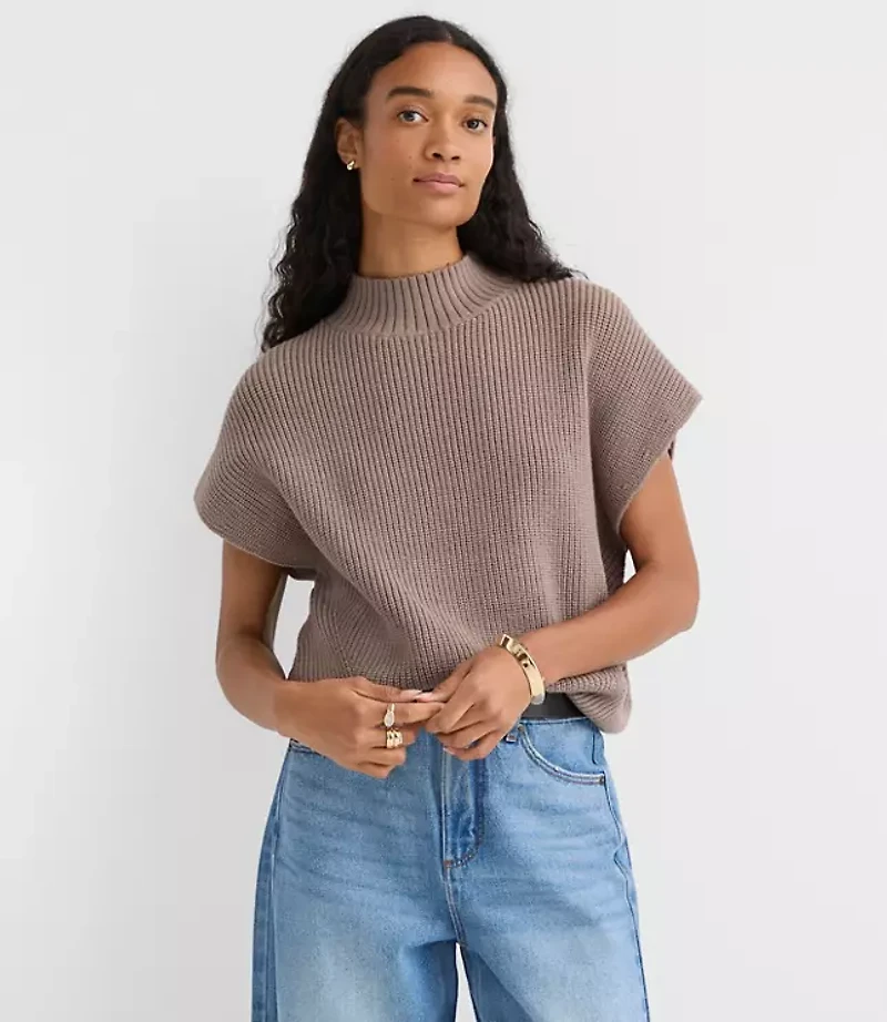 Petite Angled Ribbed Wedge Sweater