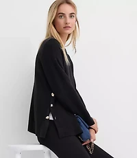 Petite Side Button Tunic Sweater