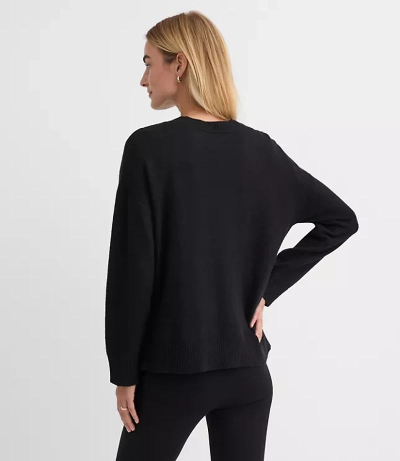 Petite Side Button Tunic Sweater