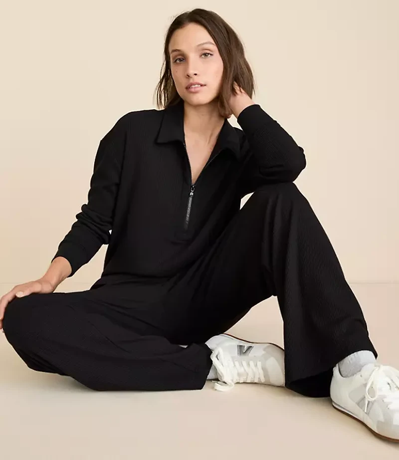 Petite Lou & Grey Upstate Waffle Half Zip Top