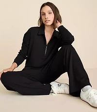 Petite Lou & Grey Upstate Waffle Half Zip Top