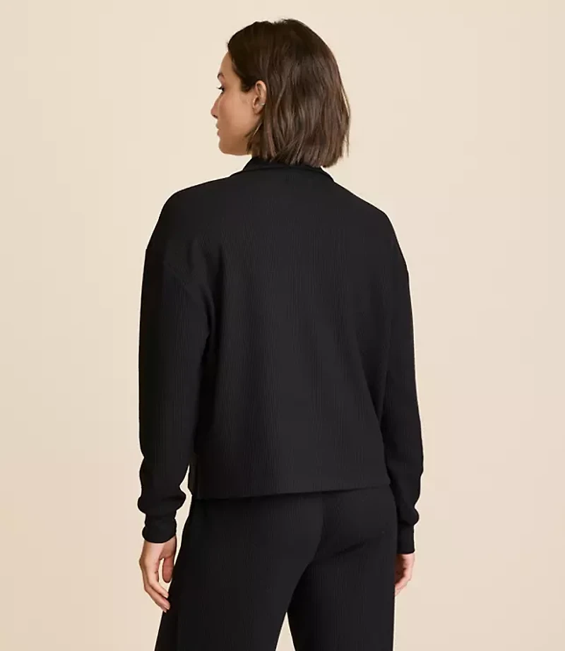 Petite Lou & Grey Upstate Waffle Half Zip Top