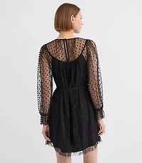 Dotted Chantilly Lace Mini Dress
