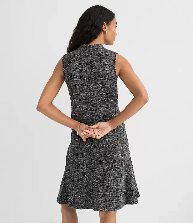 Petite Heathered Jacquard Mini Flounce Dress