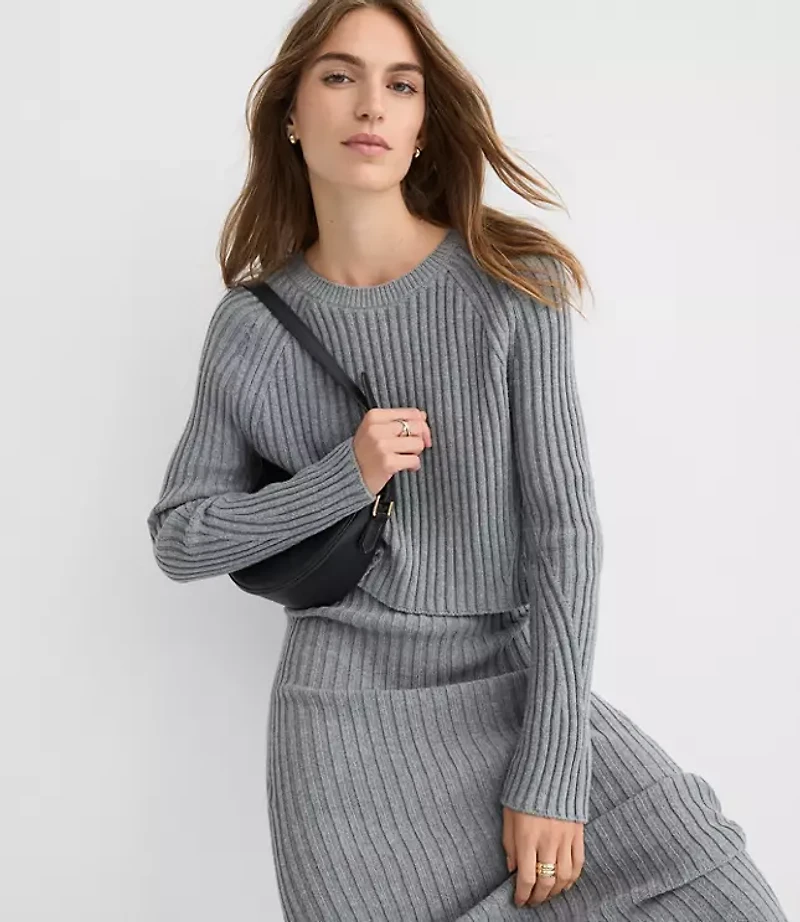 Petite Ribbed Maxi Sweater Dress Set