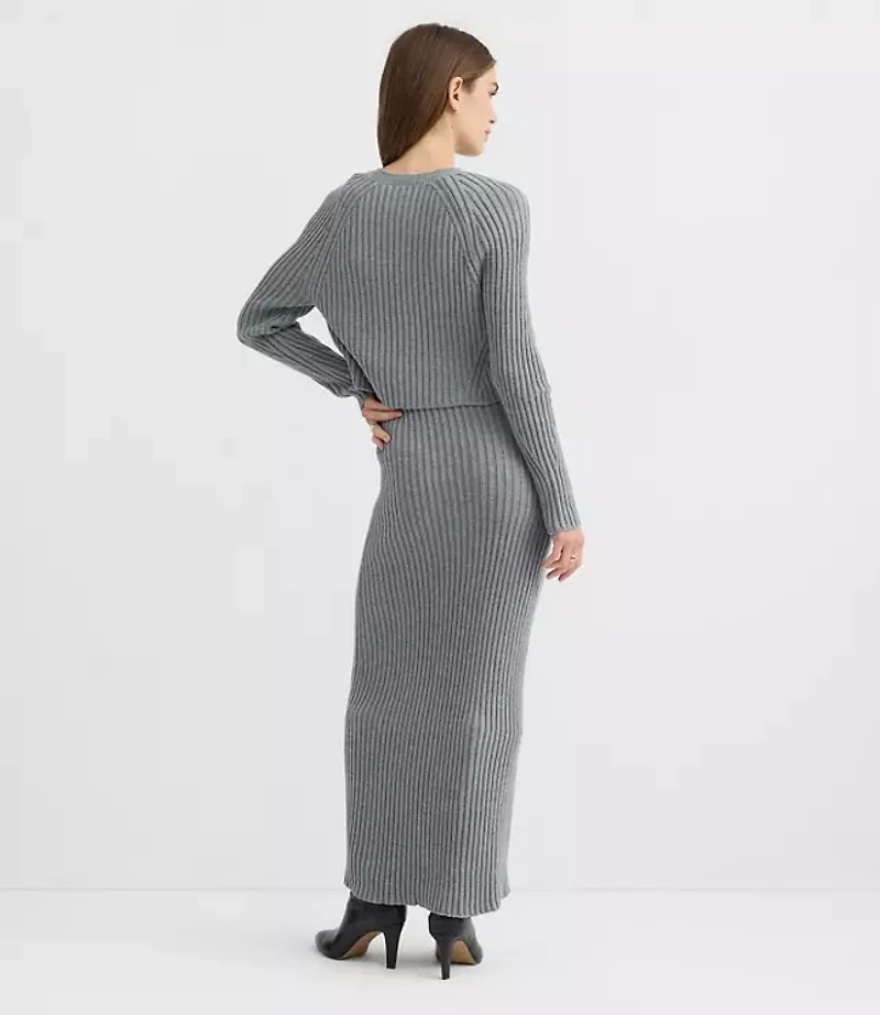 Petite Ribbed Maxi Sweater Dress Set