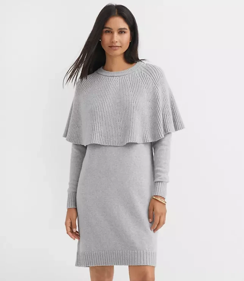 Petite Cape Mini Sweater Dress