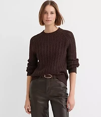 Petite Stitchy Raglan Mock Neck Sweater