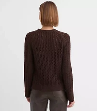 Petite Stitchy Raglan Mock Neck Sweater