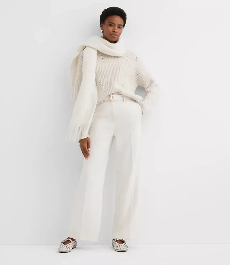 Sequin Pointelle Ribbed Relaxed Sweater