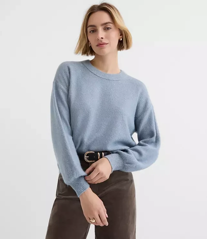 Floral Sequin Blouson Sweater