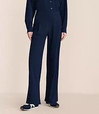 Lou & Grey Seersucker Wanderweave Wide Leg Trouser Pants