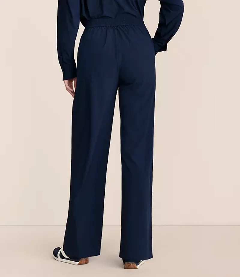 Lou & Grey Seersucker Wanderweave Wide Leg Trouser Pants