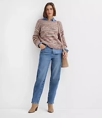 Petite Spacedye Ribtrim Boatneck Sweater