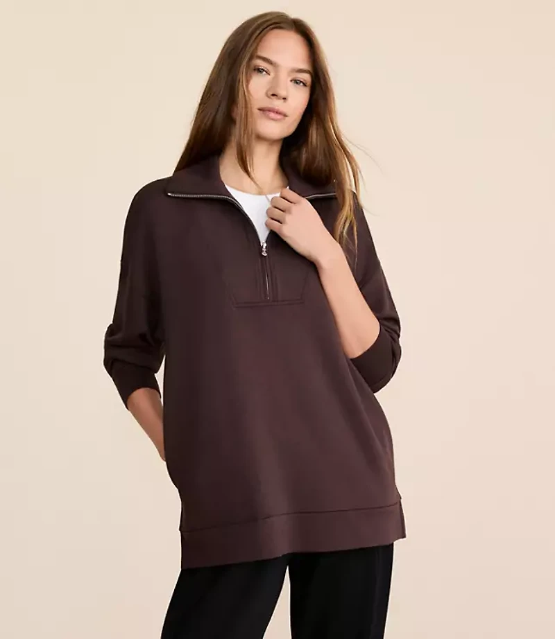 Lou & Grey Scubasoft Half Zip Tunic Top