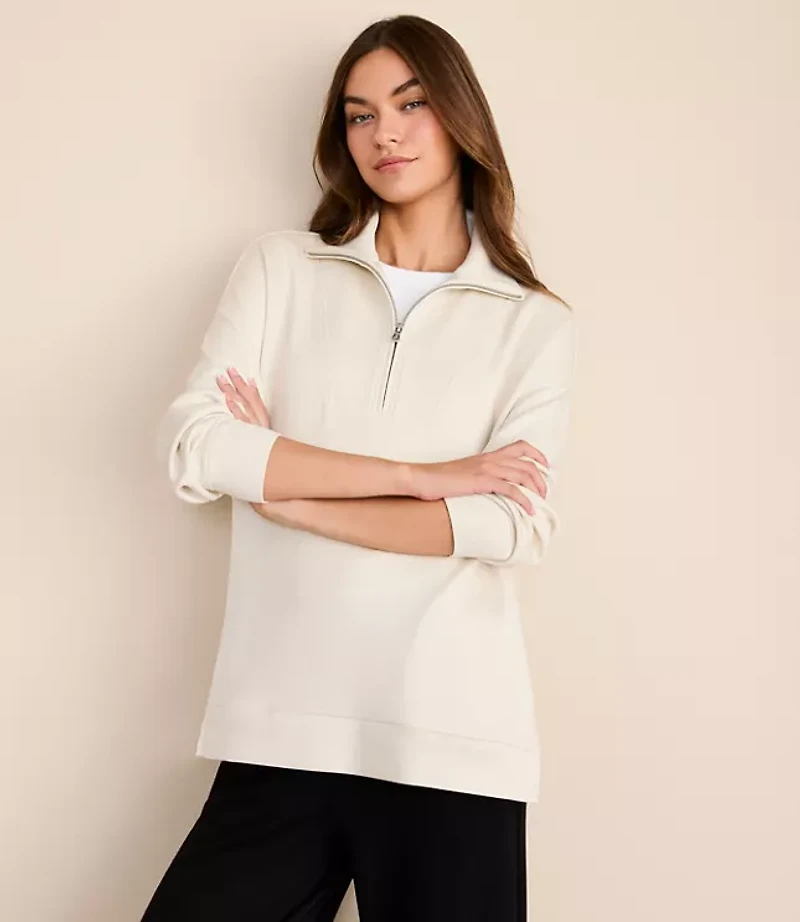 Lou & Grey Scubasoft Half Zip Tunic Top