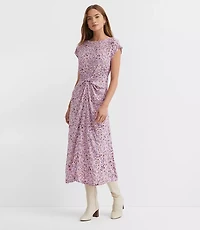 Petite Floral Knotted Midi Dress