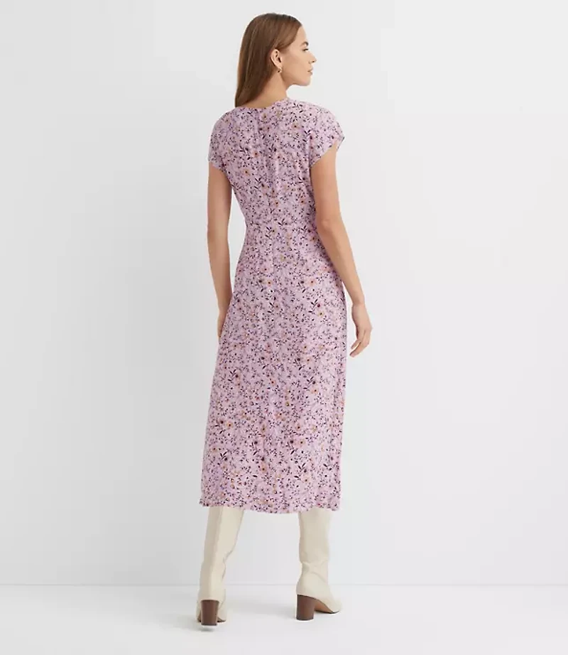 Petite Floral Knotted Midi Dress