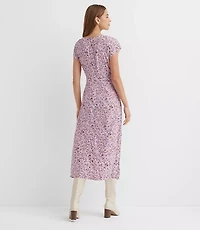 Petite Floral Knotted Midi Dress