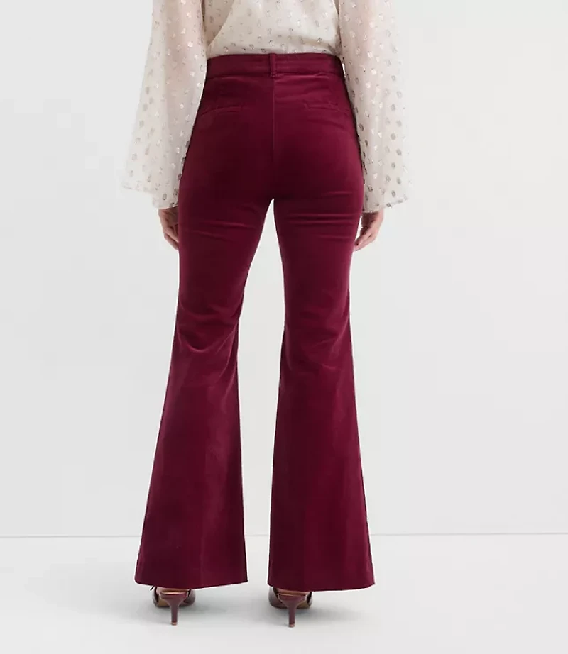 Tall Slim Flare Pants Stretch Velvet