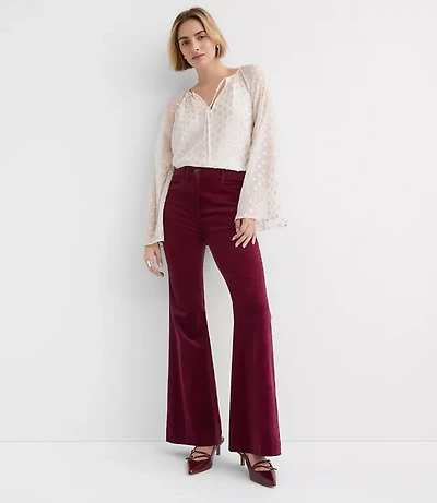 Tall Slim Flare Pants Stretch Velvet