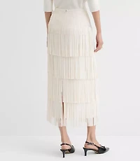 Petite Fringe Midi Skirt