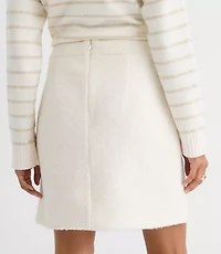Petite Boucle Button Mini Skirt
