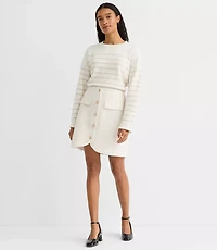 Petite Boucle Button Mini Skirt