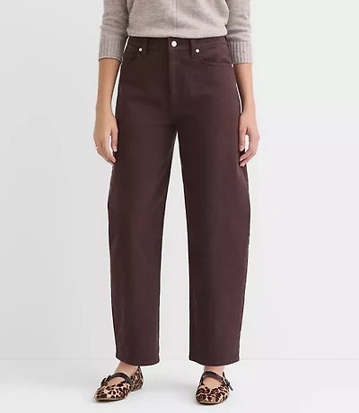 Curvy High Rise Barrel Jeans Iced Espresso