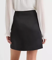 Petite Satin Bow Mini Skirt