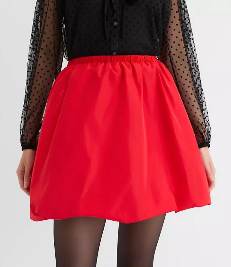 Petite Taffeta Bubble Mini Pocket Skirt