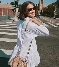 Poplin Bubble Hem Mini Pocket Shirtdress