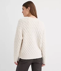 Petite Fuzzy Cable Sweater