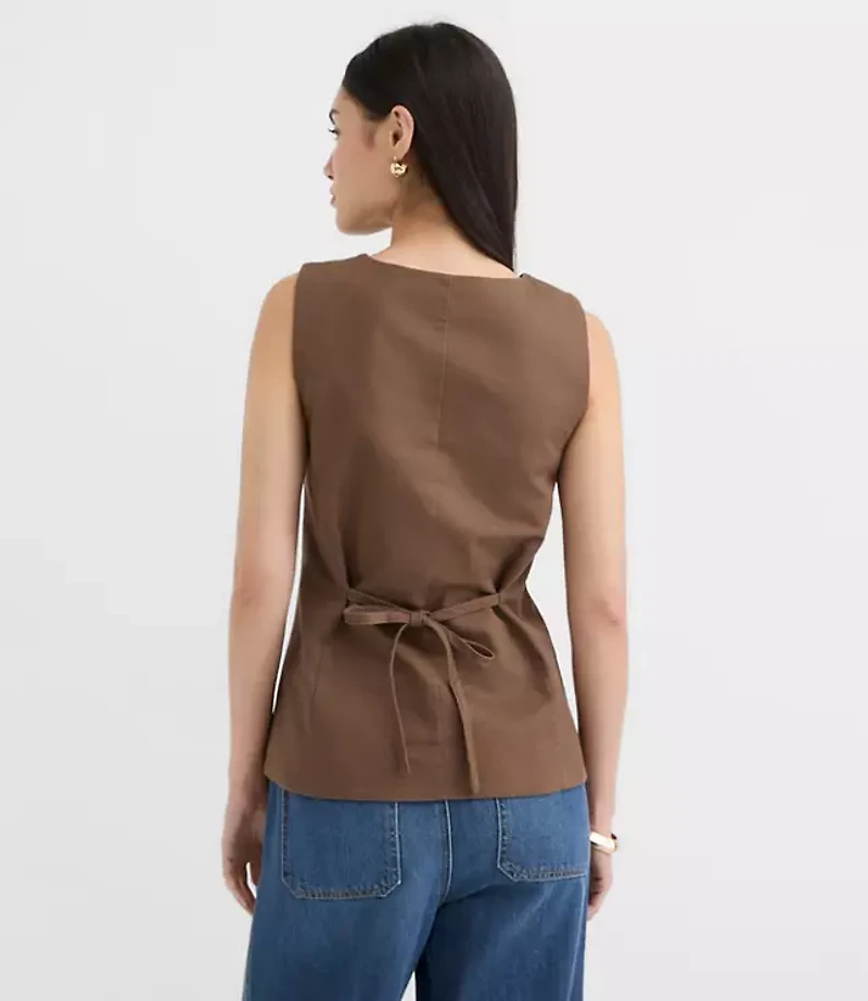 Twill Tie Back Vest Top