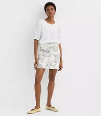 Striped Lace Trim Yoke Blouse