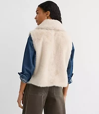 Petite Modern Faux Fur Pocket Vest