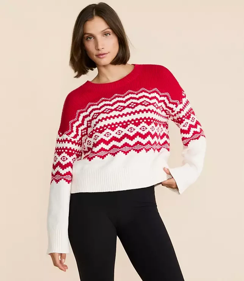 Lou & Grey Colorblock Fair Isle Sweater
