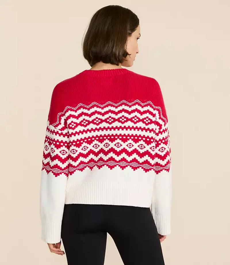 Lou & Grey Colorblock Fair Isle Sweater