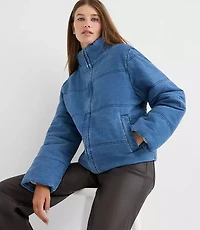 Denim Puffer Jacket Light Wash