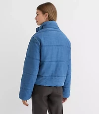 Denim Puffer Jacket Light Wash