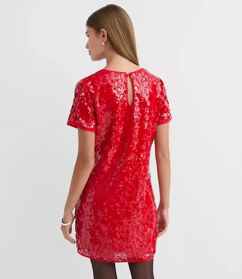 Tall Sequin Short Sleeve Mini Dress