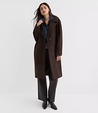 Petite Boucle Twill Cocoon Coat
