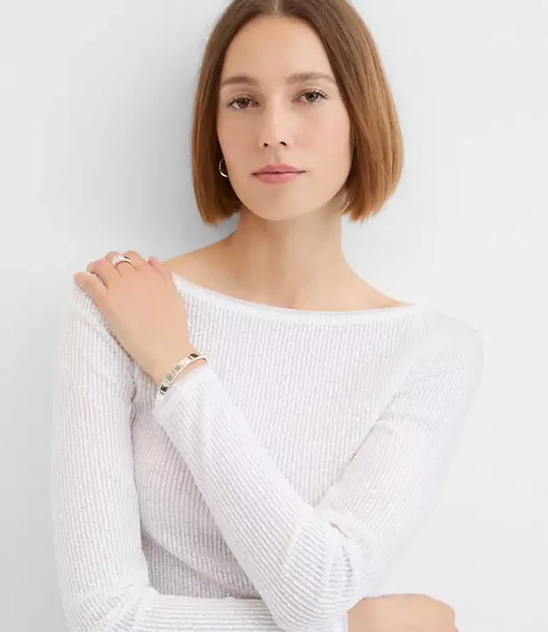 Sequin Long Sleeve Tee