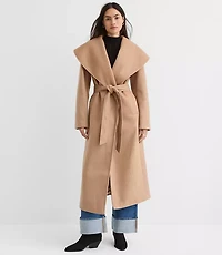 Petite Shawl Collar Belted Coat
