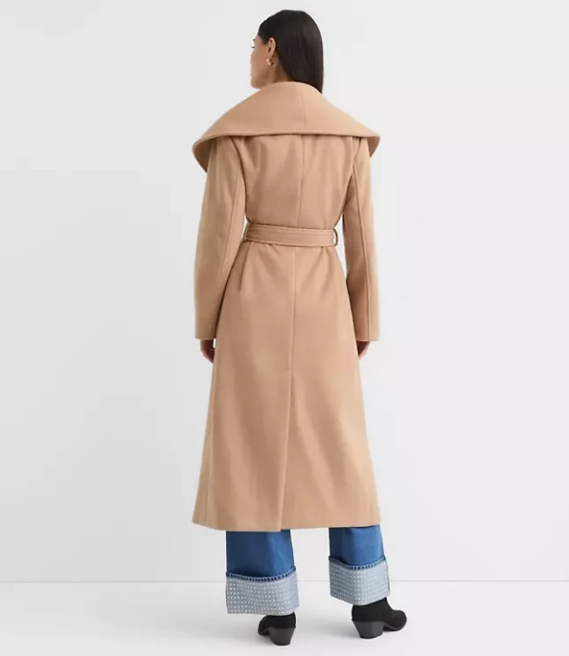 Petite Shawl Collar Belted Coat