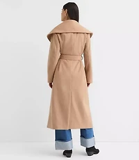 Petite Shawl Collar Belted Coat