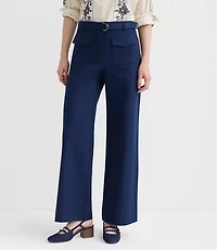 Belted Palmer Wide Leg Pants Pique