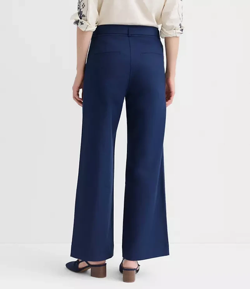 Belted Palmer Wide Leg Pants Pique