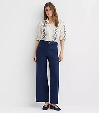 Belted Palmer Wide Leg Pants Pique