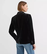 Petite Satin Trim Velvet Tuxedo Blazer